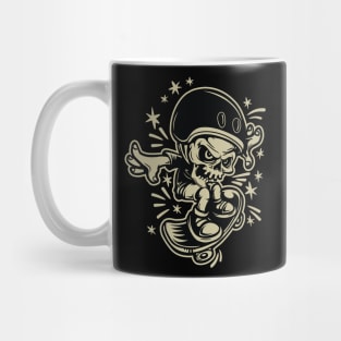 Helmeted skull skateboard Design Mug